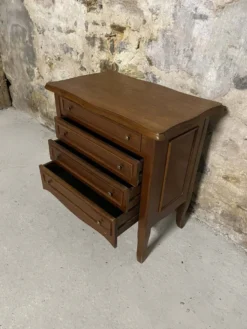 Petite commode en bois 3 tiroirs et plateau ouvrant – meuble d’appoint