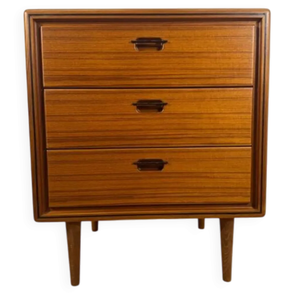 Petite commode en teck à trois tiroirs, Danemark 1960