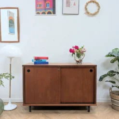 Petite enfilade moderniste teck & métal