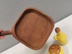 Petit ensemble de table suédois en céramique et bois, années 1980
