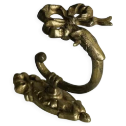 Petite patère en métal doré motif nœud