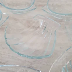 8 petites assiettes de présentation / moules en verre transpar