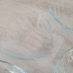 8 petites assiettes de présentation / moules en verre transpar
