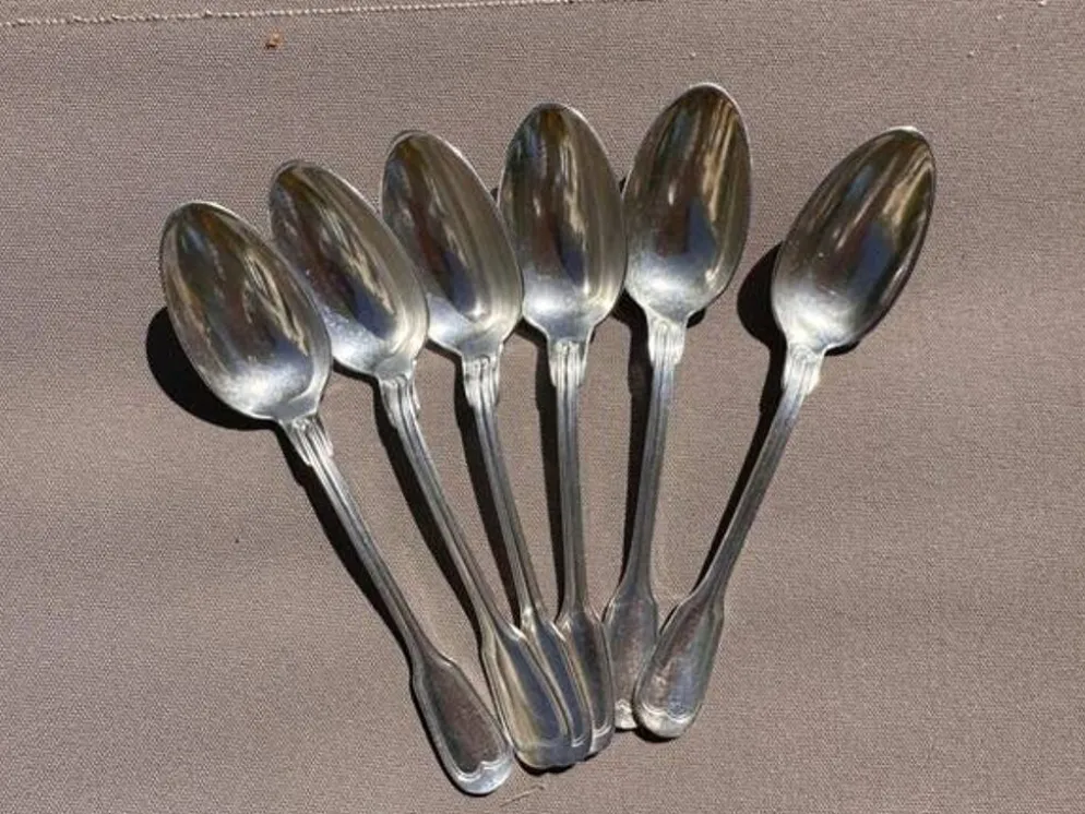 Petites Cuillères Charles Roux Paris en Métal Argenté - Modèle Filet Vieux