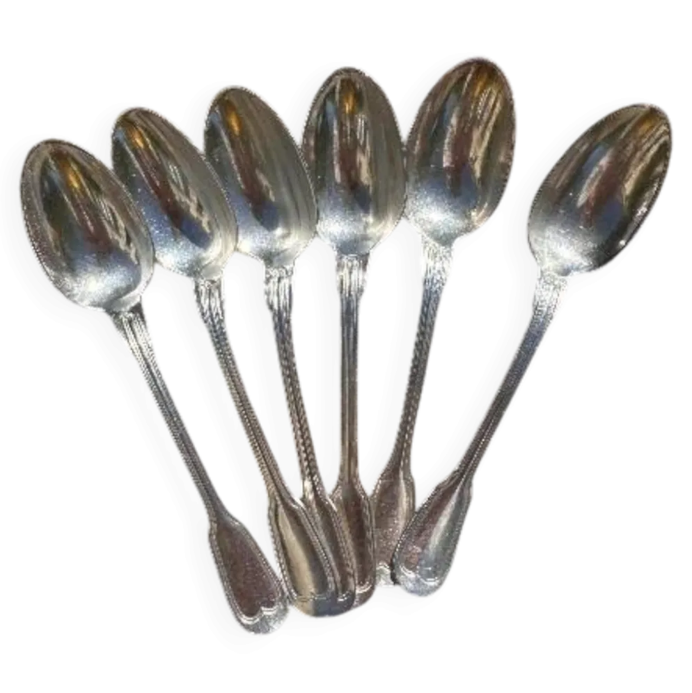 Petites Cuillères Charles Roux Paris en Métal Argenté - Modèle Filet Vieux