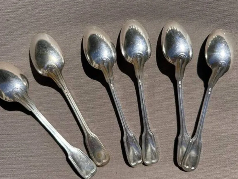 Petites Cuillères Charles Roux Paris en Métal Argenté - Modèle Filet Vieux