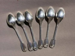 Petites Cuillères Charles Roux Paris en Métal Argenté - Modèle Filet Vieux