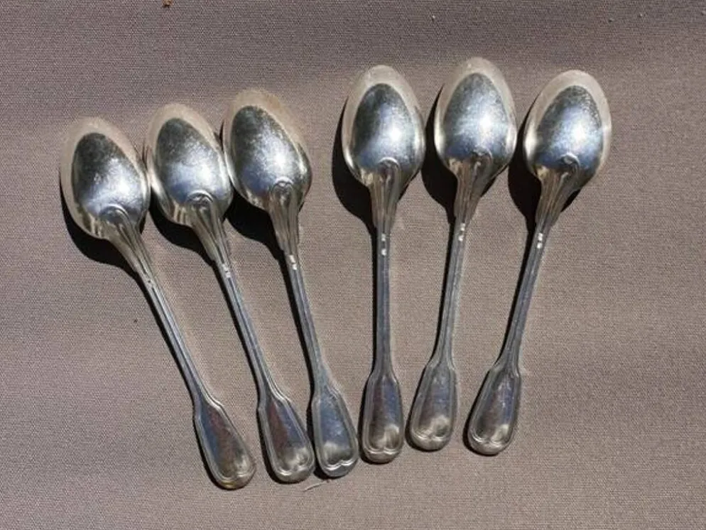 Petites Cuillères Charles Roux Paris en Métal Argenté - Modèle Filet Vieux