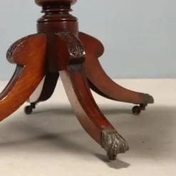 Petite table ancienne victorienne en acajou avec incrustations, Angleterre, XIXe siècle