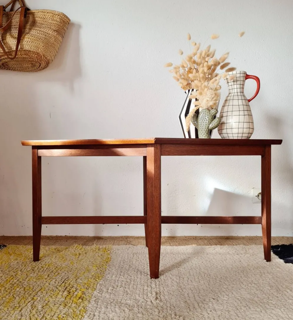 Petite table basse / Bout de canapé géométrique années 50-60