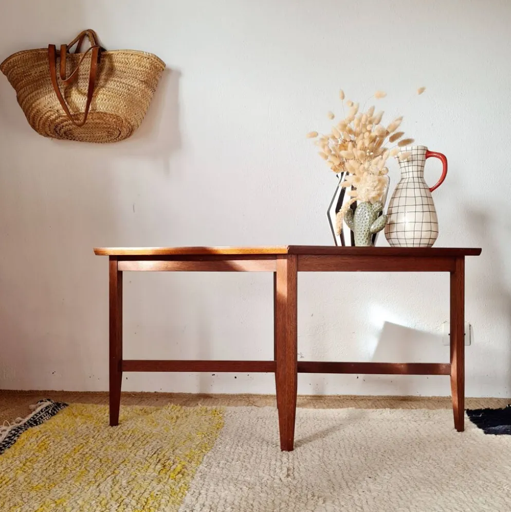 Petite table basse / Bout de canapé géométrique années 50-60