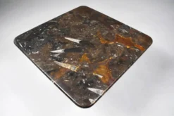 Petite table basse fossilisée vintage, années 1970.