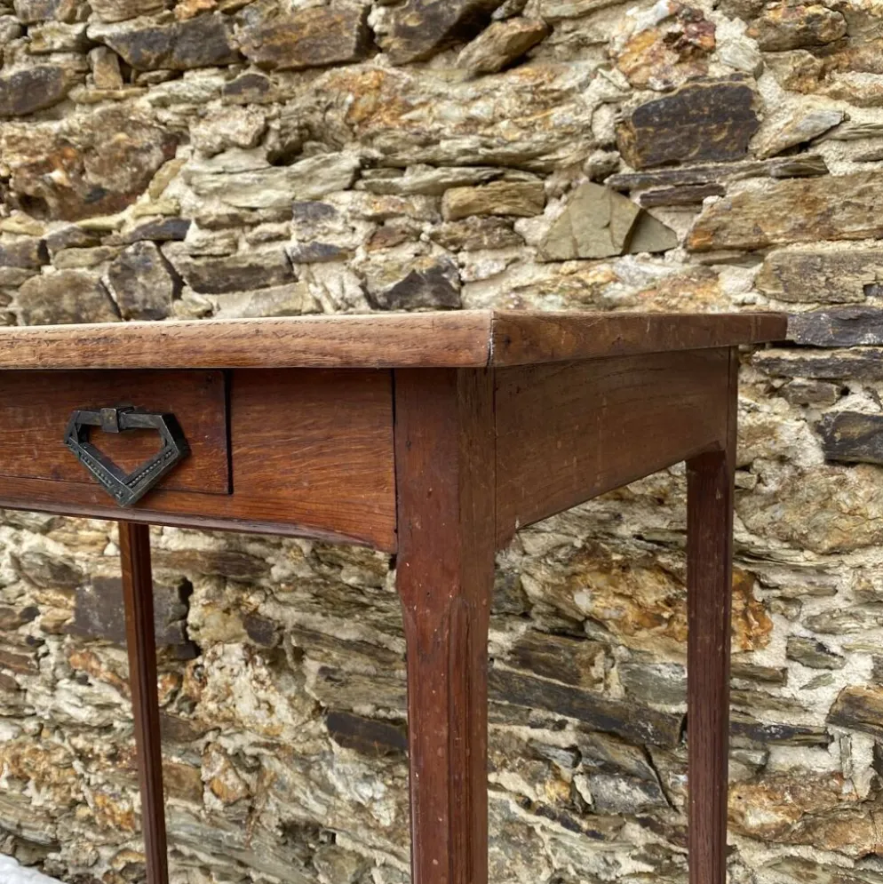 Petite table , bureau d'appoint en bois massif 1 tiroir