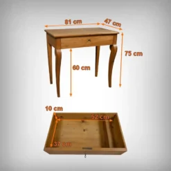 Petite table console en noyer, époque Restauration – début XIXe