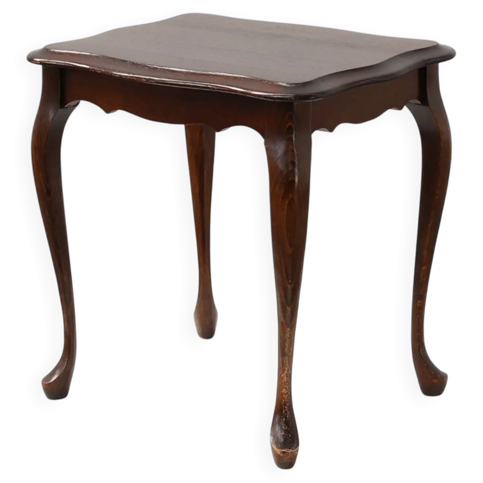 Petite table d'appoint de style Reine Anne avec des pieds cabriole, Angleterre, 1900