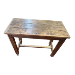 Petite table de ferme ancienne en bois massif – Patine authentique