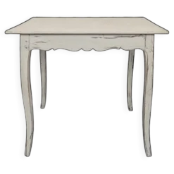 Petite table Louis XV en bois laqué gris