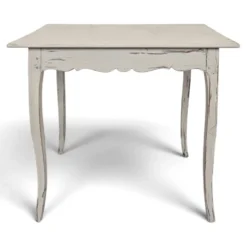 Petite table Louis XV en bois laqué gris