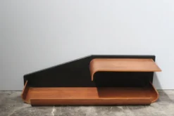 Petite Étagère Mid-Century en Palissandre et Laminée Noire, 1960s