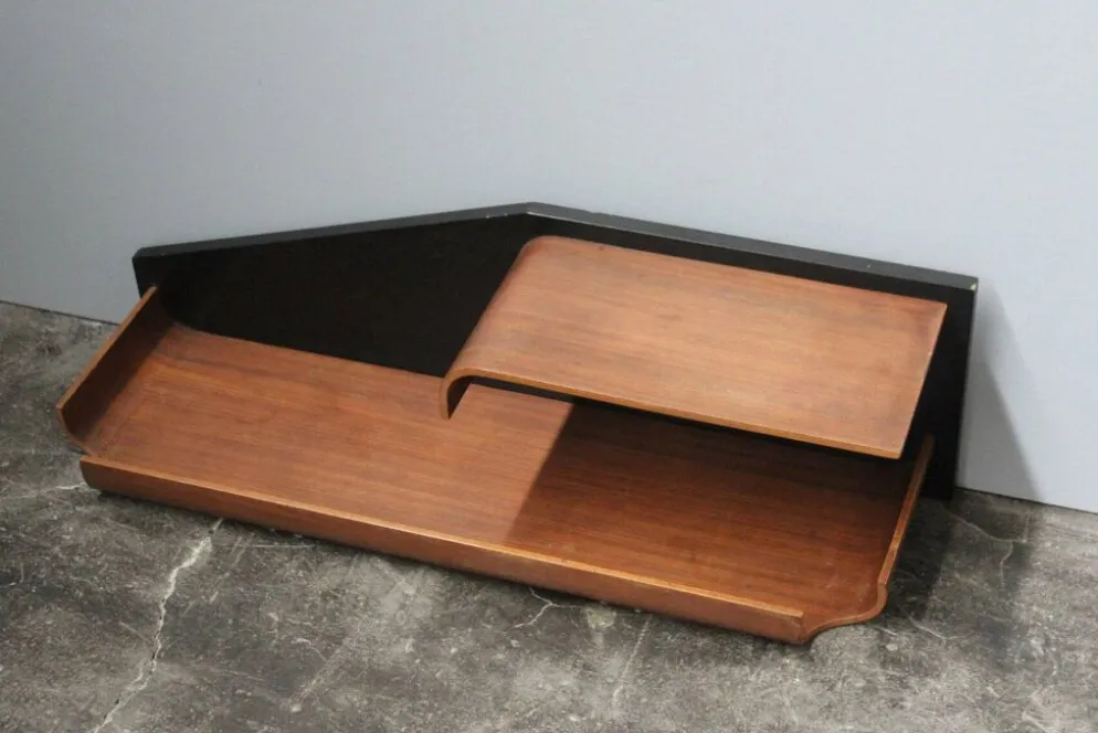 Petite Étagère Mid-Century en Palissandre et Laminée Noire, 1960s