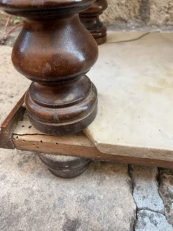 Petite étagère murale/console d’appoint Napoléon III — noyer sculpté e