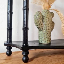 Petite étagère murale en bois noire 3 étages