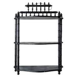 Petite étagère murale en bois noire 3 étages