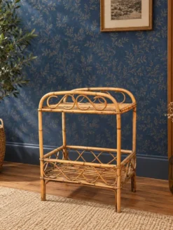 ✨ Petite étagère vintage en osier – esprit bohème ✨
