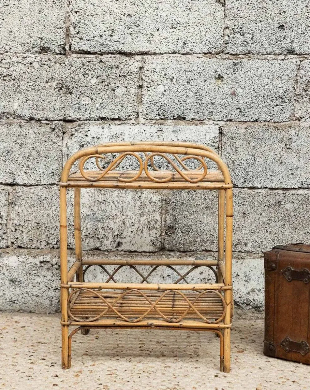 ✨ Petite étagère vintage en osier – esprit bohème ✨