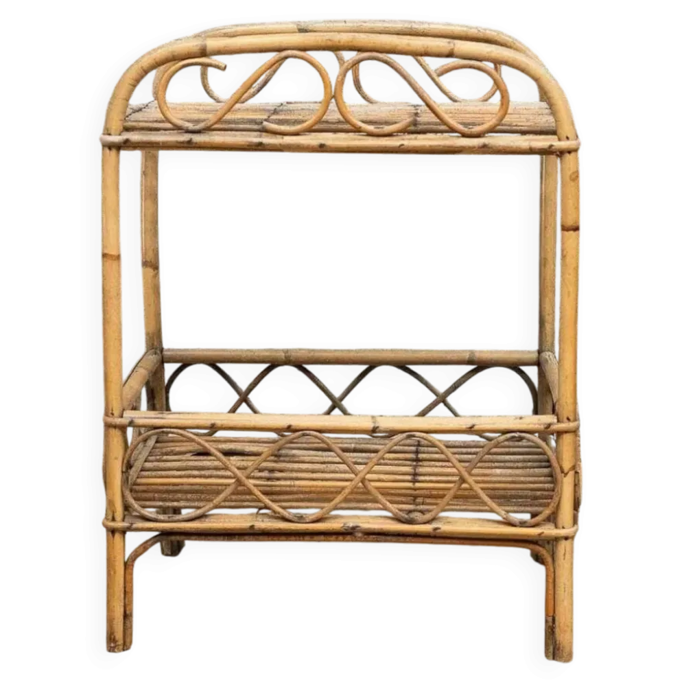 ✨ Petite étagère vintage en osier – esprit bohème ✨