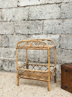✨ Petite étagère vintage en osier – esprit bohème ✨