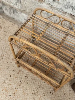 ✨ Petite étagère vintage en osier – esprit bohème ✨