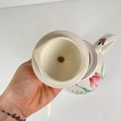 Petite théière KG Lunéville, modèle "Réverbère", motif tulipe
