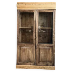 Petite vitrine ancienne en pin (restaurée)