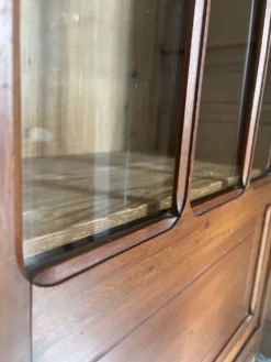 Petite vitrine ancienne style Art Déco en bois massif - H160cm