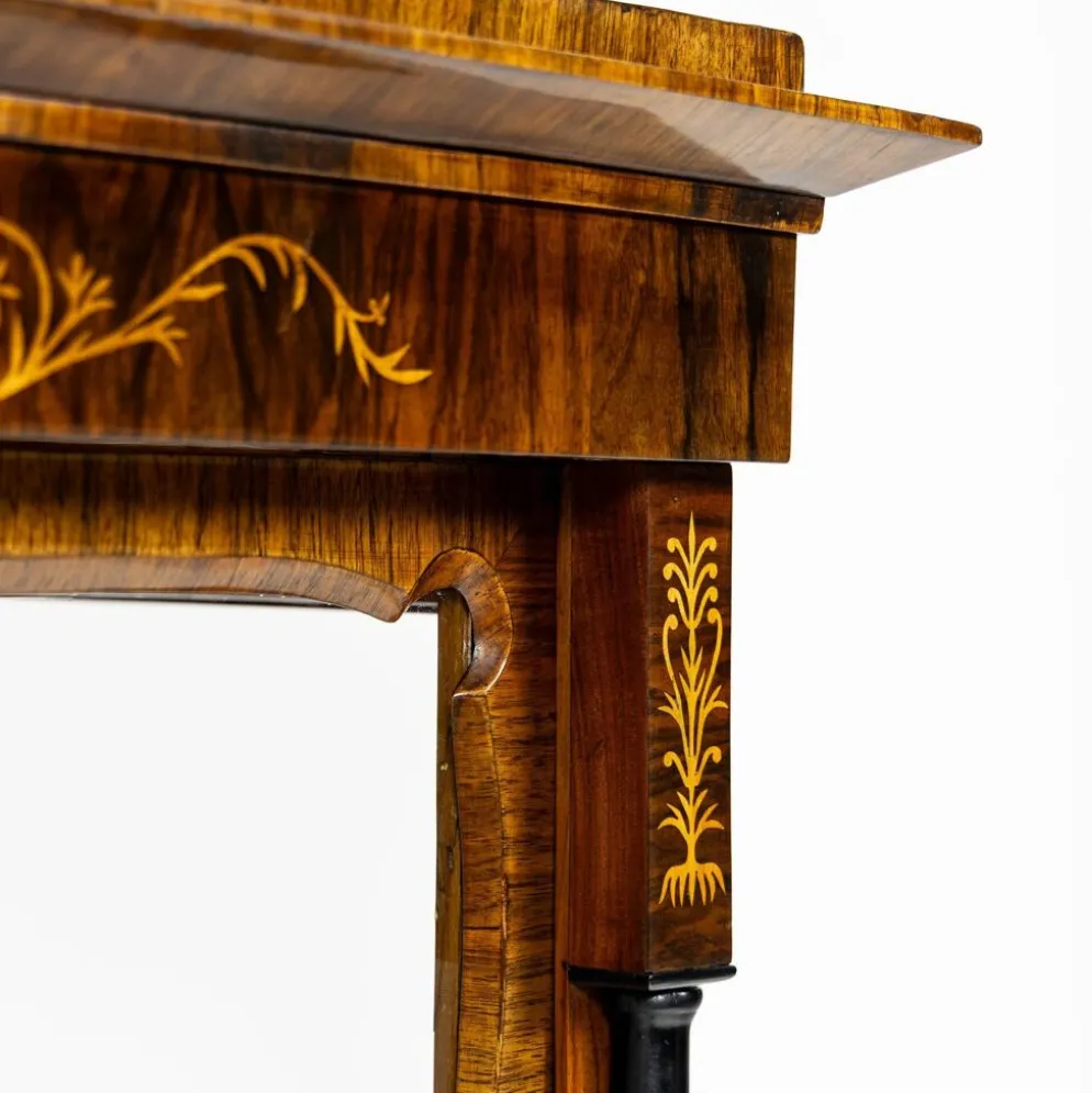 Petite vitrine Biedermeier / Louis-Philippe en noyer et bouleau 1840-1860