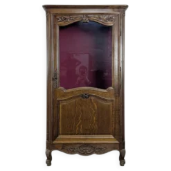 Petite vitrine Louis XV en chêne à une porte