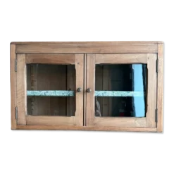 Petite vitrine murale ancienne en noyer