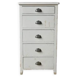Petit meuble commode en bois semainier vintage rétro patiné bohème années 50
