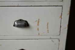 Petit meuble commode en bois semainier vintage rétro patiné bohème années 50