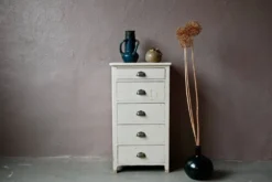Petit meuble commode en bois semainier vintage rétro patiné bohème années 50