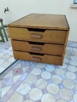Petit meuble de métier bureau tiroirs vintage bois