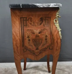 Petit meuble de salon en marqueterie, style Louis XV – Milieu XXe
