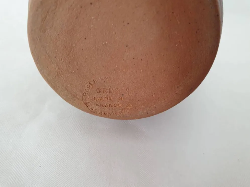 Petit Pichet / pot à lait en céramique Signé Roger Jacques (grès de puisaye)
