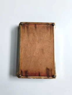 Petit plateau miroir vintage de style Art Déco en bois et métal