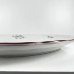 Petit plat ovale à bout plat modèle Réverbère par KG Lunéville, motif tulipe
