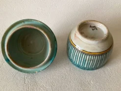 Petit pot à beurre Jobbana Maroc Fès 19ème siècle à décors de mille-pattes et géométriques