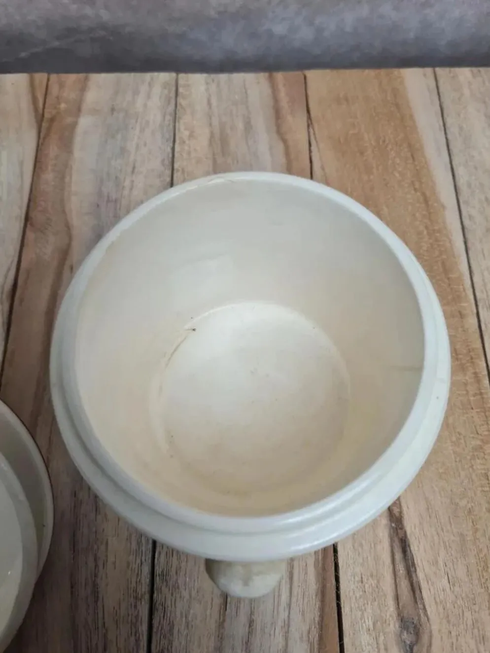 Petit pot couvert Sarreguemines ancien décor floral – charme vintage