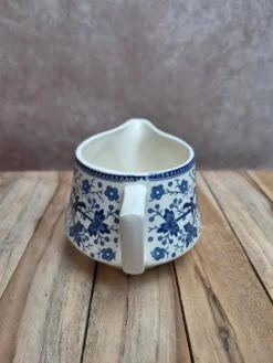 Petit pot à lait Boch Frères – La Louvière modèle Dragon – décor bleu – Belgique vintage