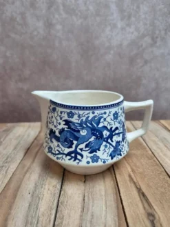 Petit pot à lait Boch Frères – La Louvière modèle Dragon – décor bleu – Belgique vintage